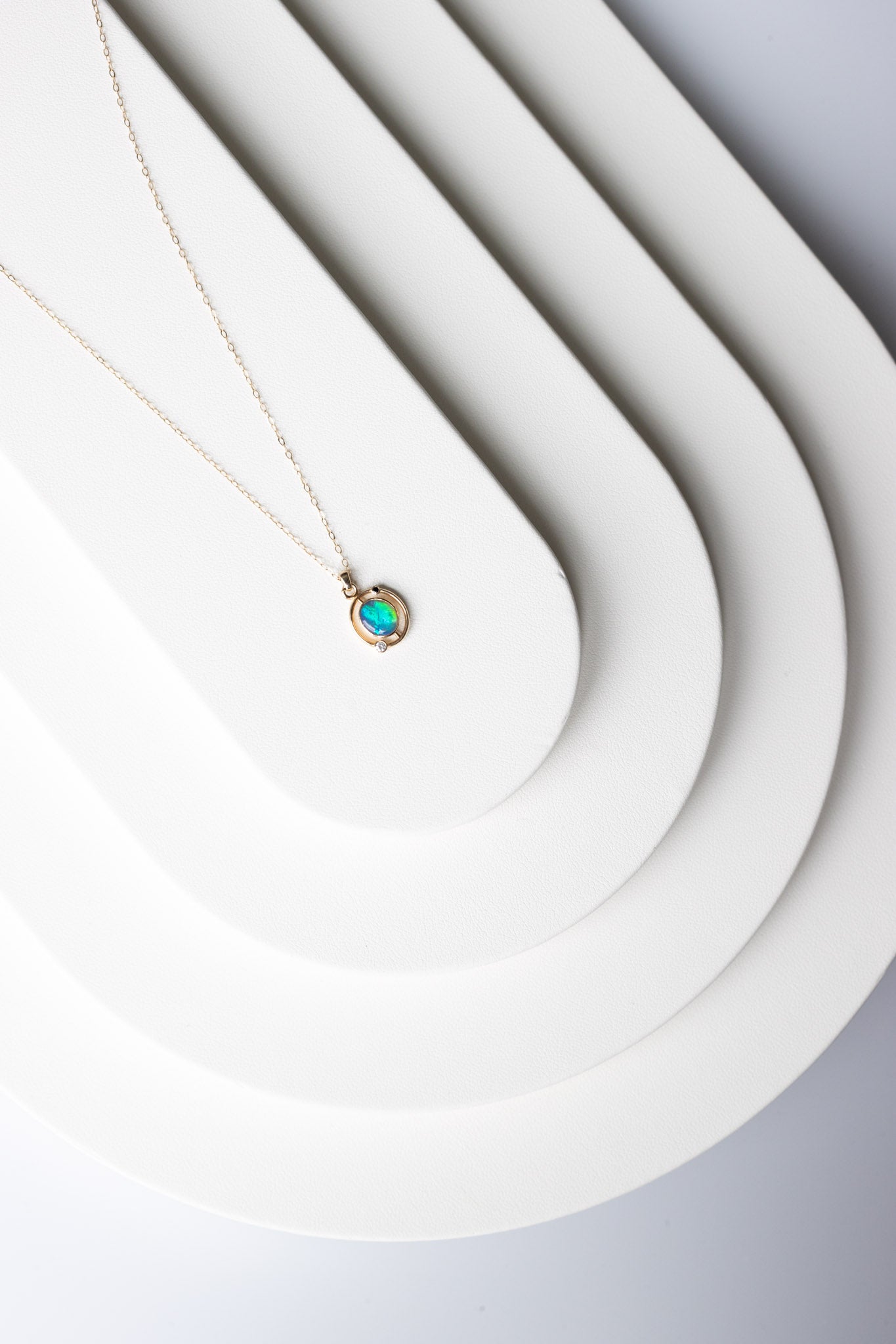 Custom 14K Gold Cosmo Opal Necklace