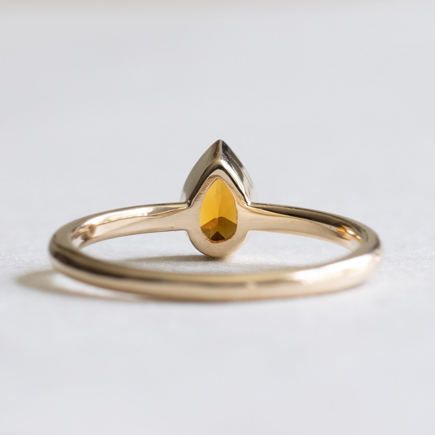 14K Citrine Pear Ring