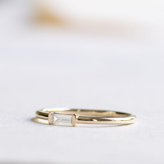 14K Diamond Bar Ring