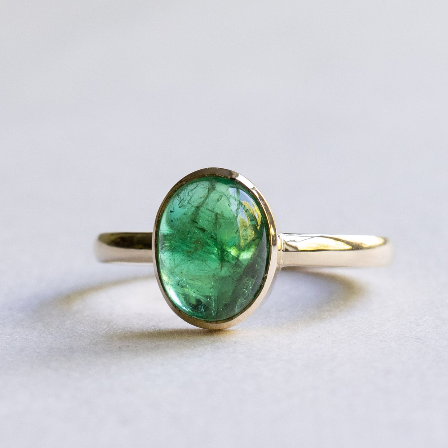 14K Oval 2.65 Carat Emerald Ring