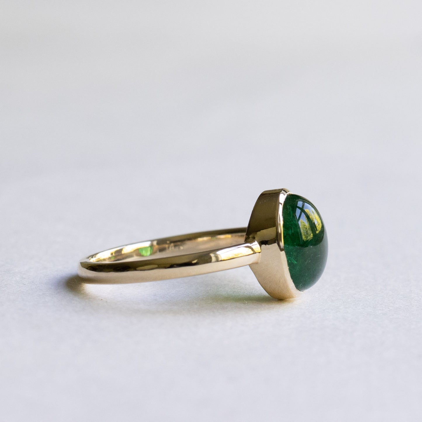 14K Oval 2.65 Carat Emerald Ring