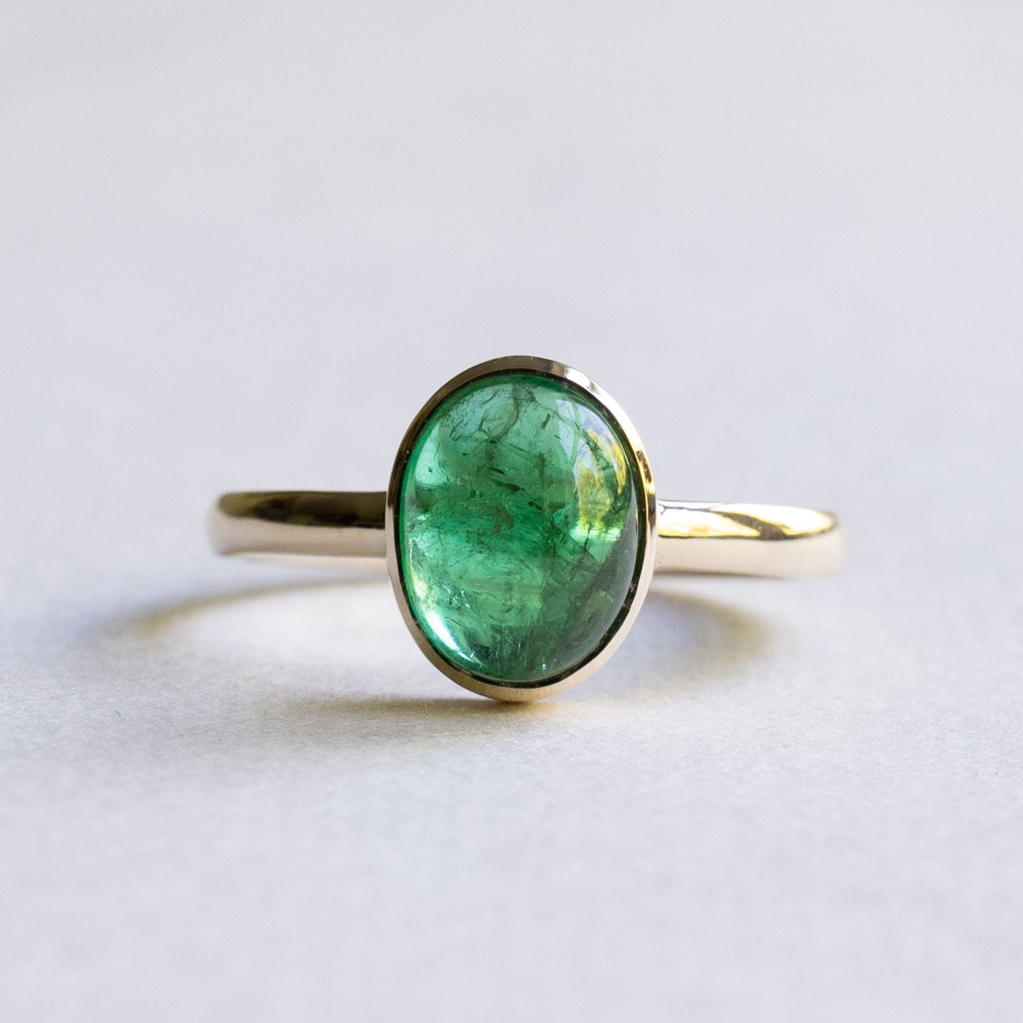 14K Oval 2.65 Carat Emerald Ring