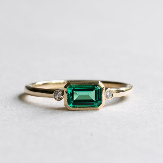 14K Gold 0.55CT Emerald Ring