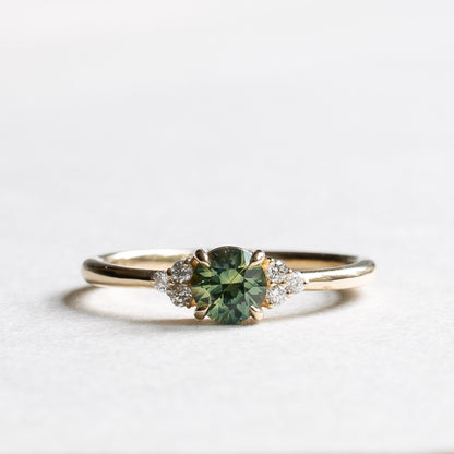 14K 0.5 Carat Teal Sapphire Ring