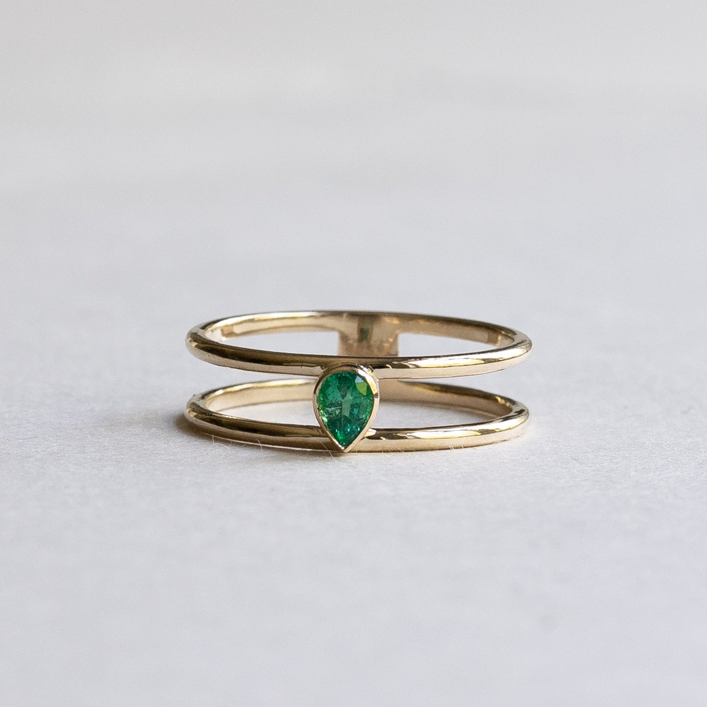 14K Open Emerald Ring