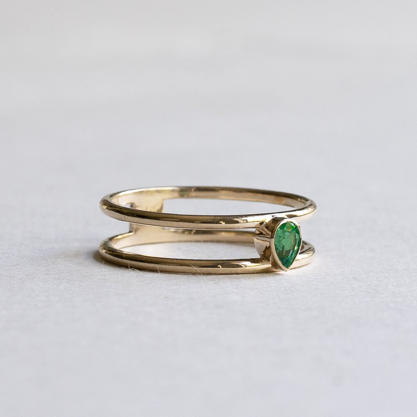 14K Open Emerald Ring