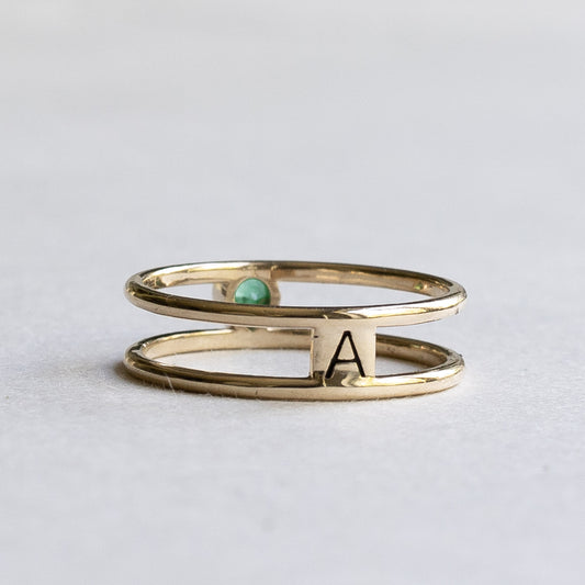14K Open Emerald Ring