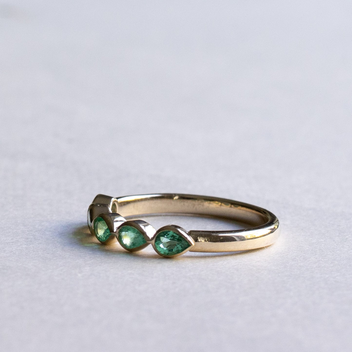 14K 0.5 CTW Emerald Pear Ring