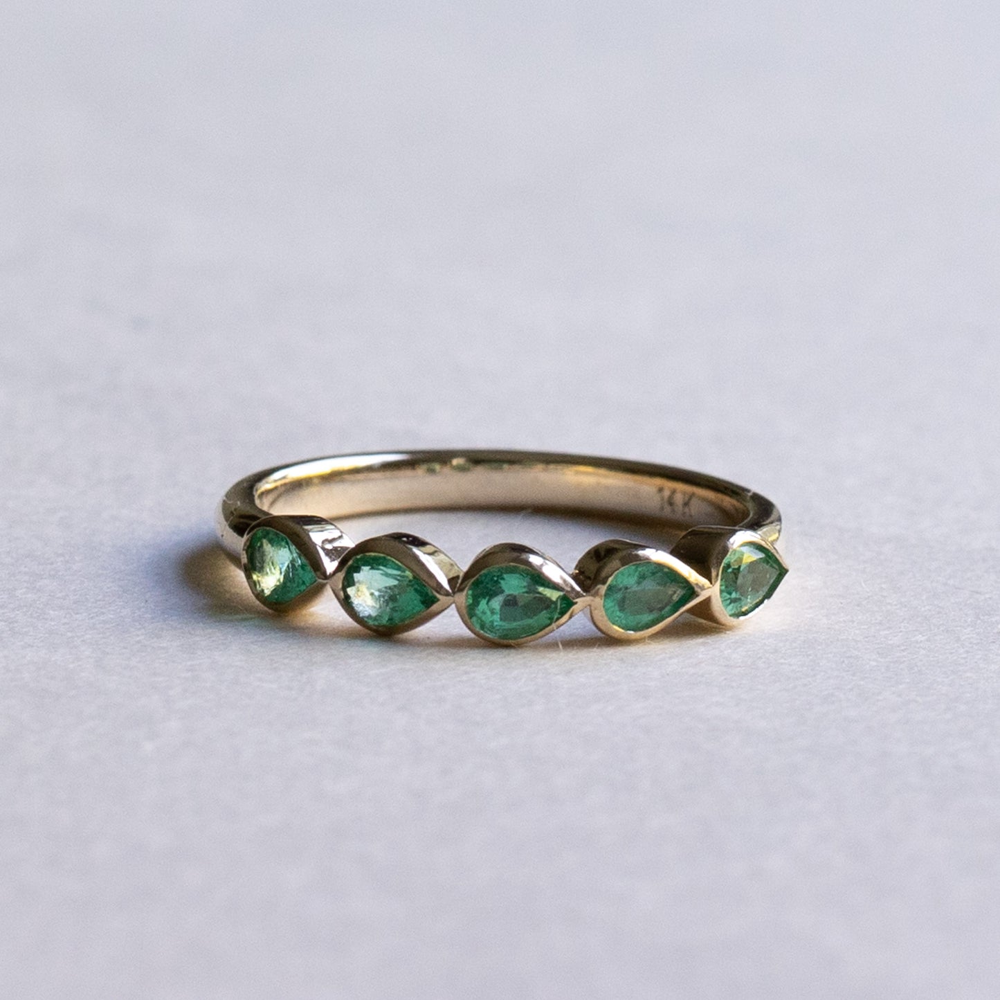 14K 0.5 CTW Emerald Pear Ring