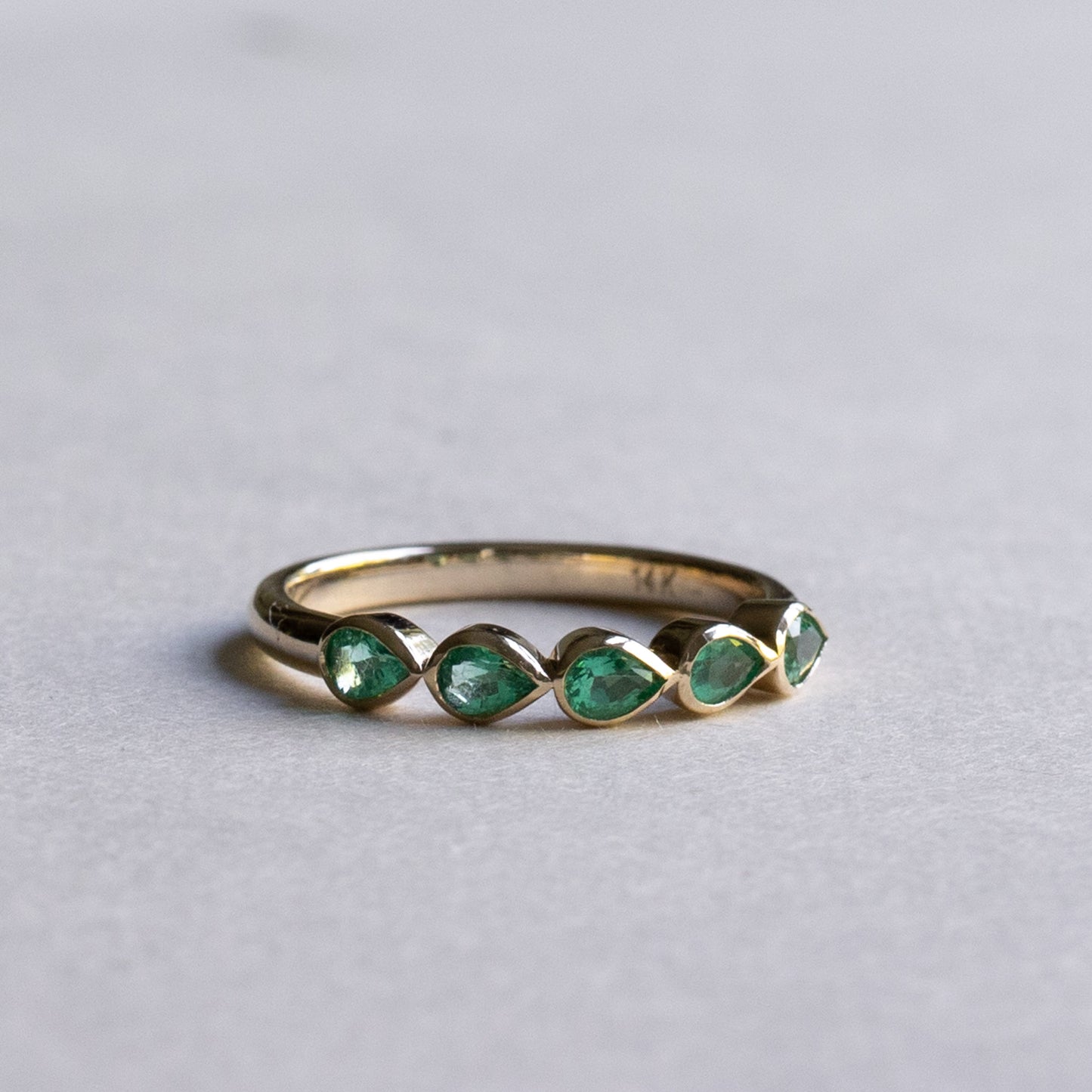 14K 0.5 CTW Emerald Pear Ring