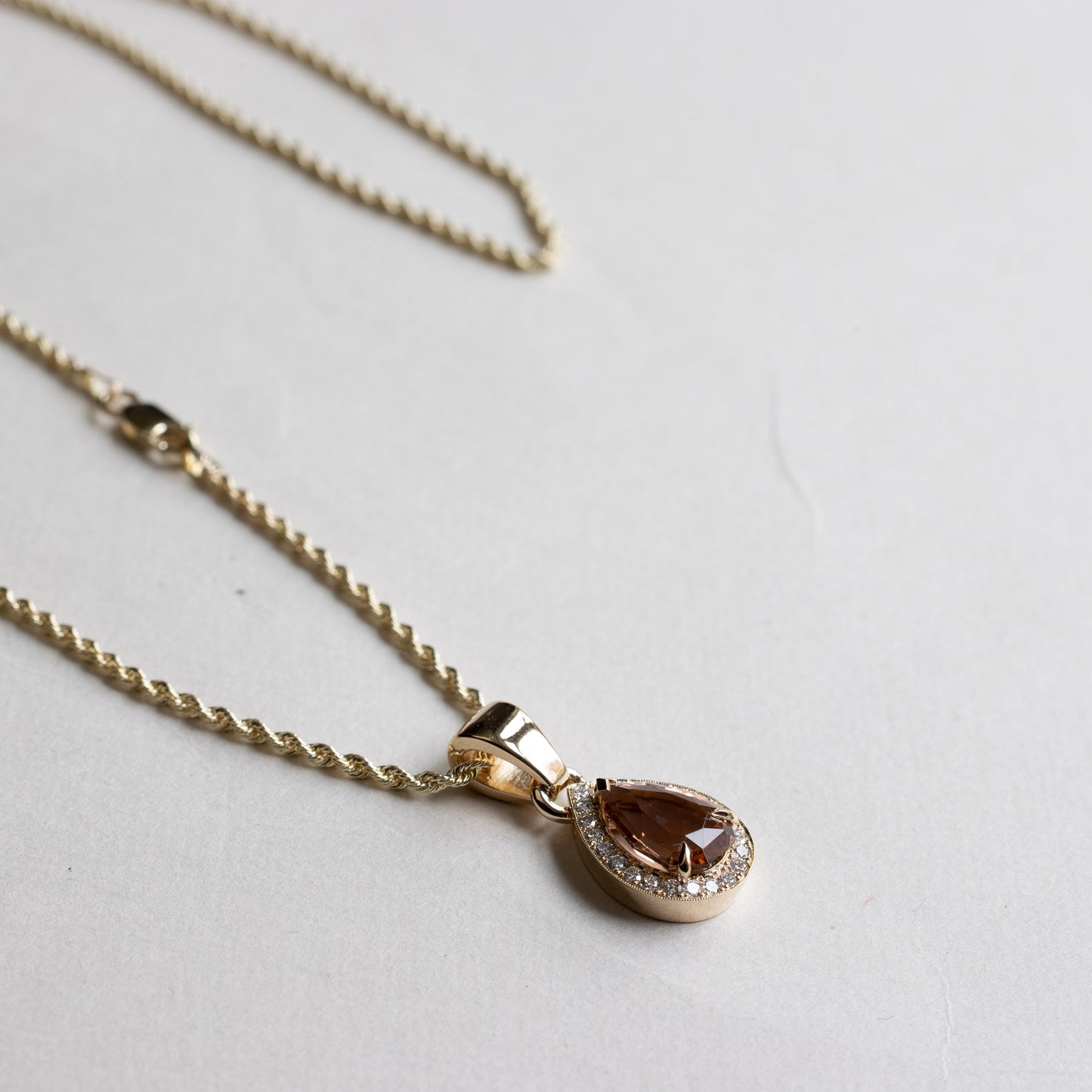 14k Fancy Pear Tourmaline Necklace