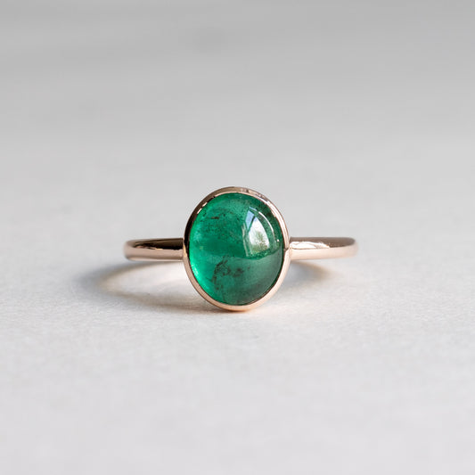 14K Rose Gold 2.7 CT Emerald Oval Ring