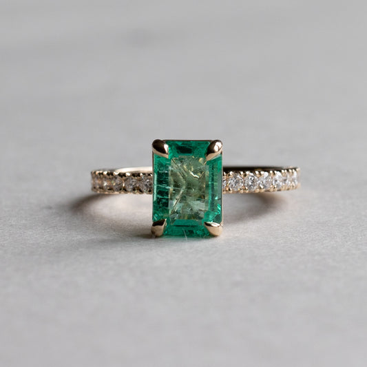 14K 1.98 CT Emerald Diamond Ring