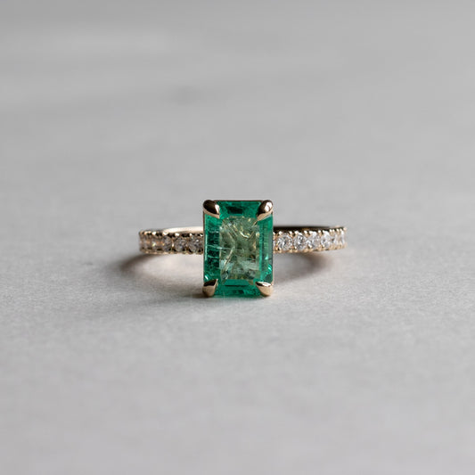 14K 1.98 CT Emerald Diamond Ring