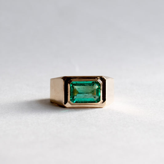 2 ct Colombian Emerald 18K Signet Ring