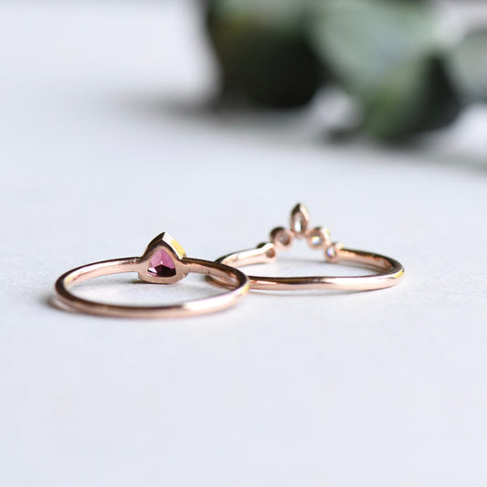 14K Tourmaline Ring Set