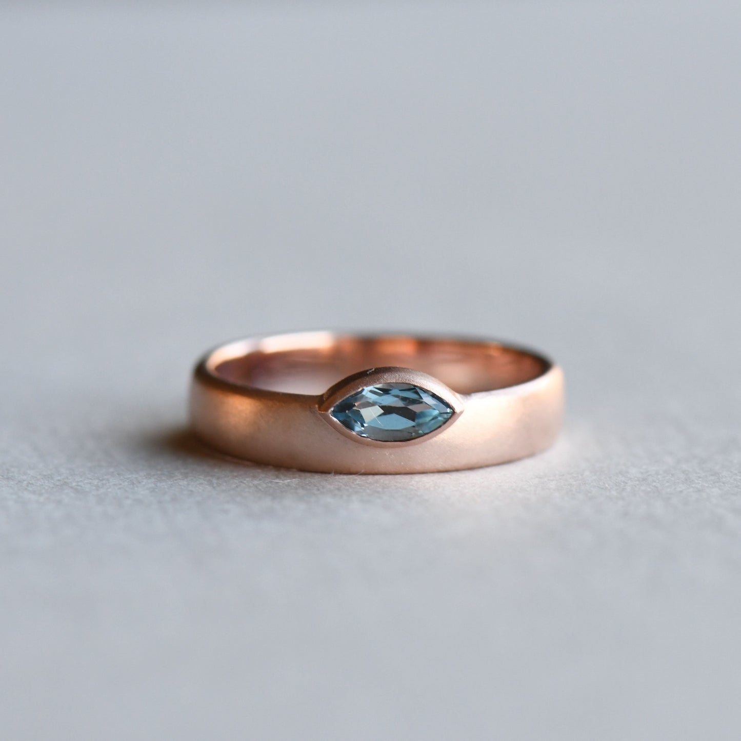 14K Rose Gold Aquamarine Ring