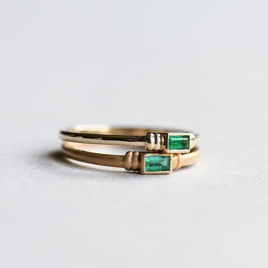 14K Petite Emerald Ring