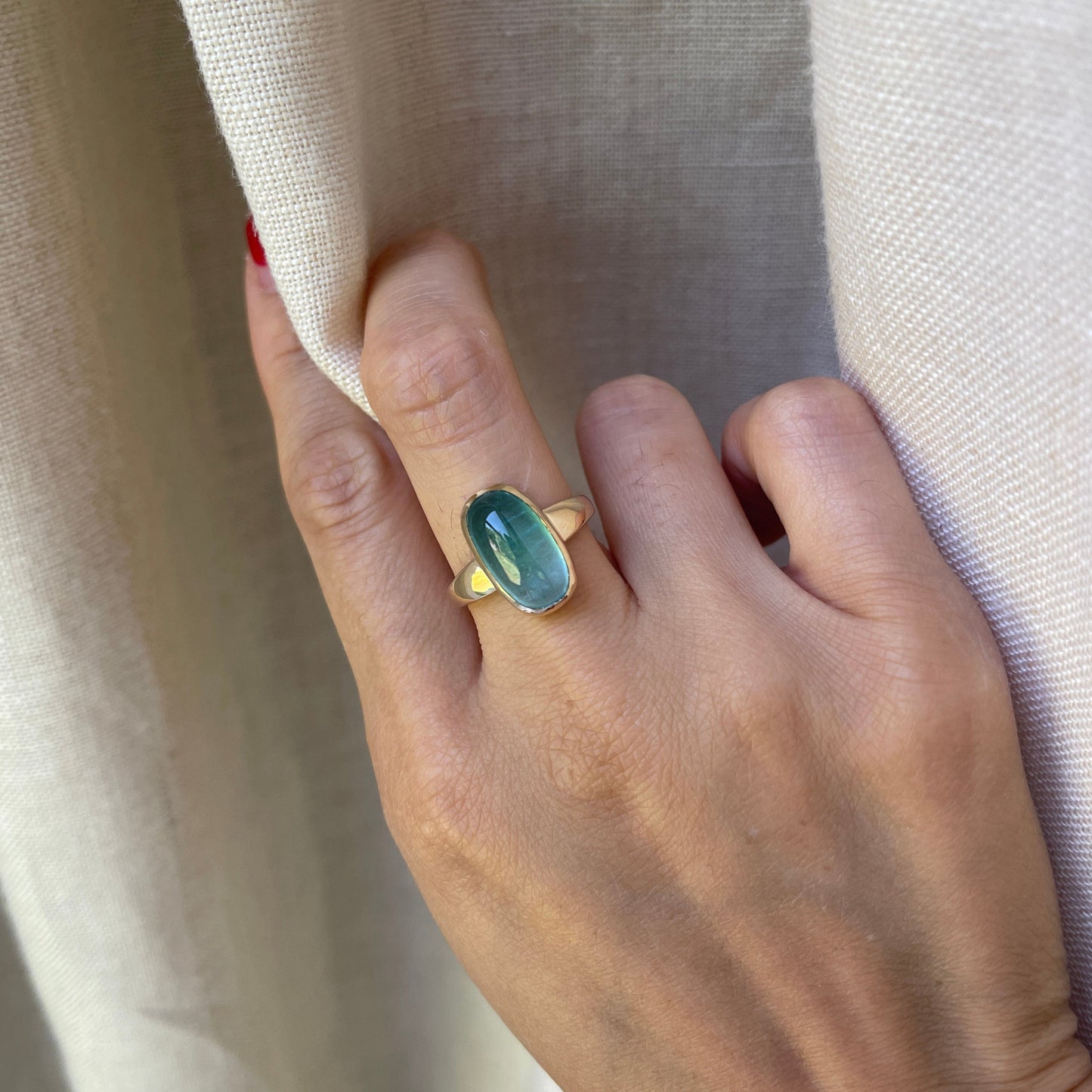 14K Ombre Tourmaline Ring