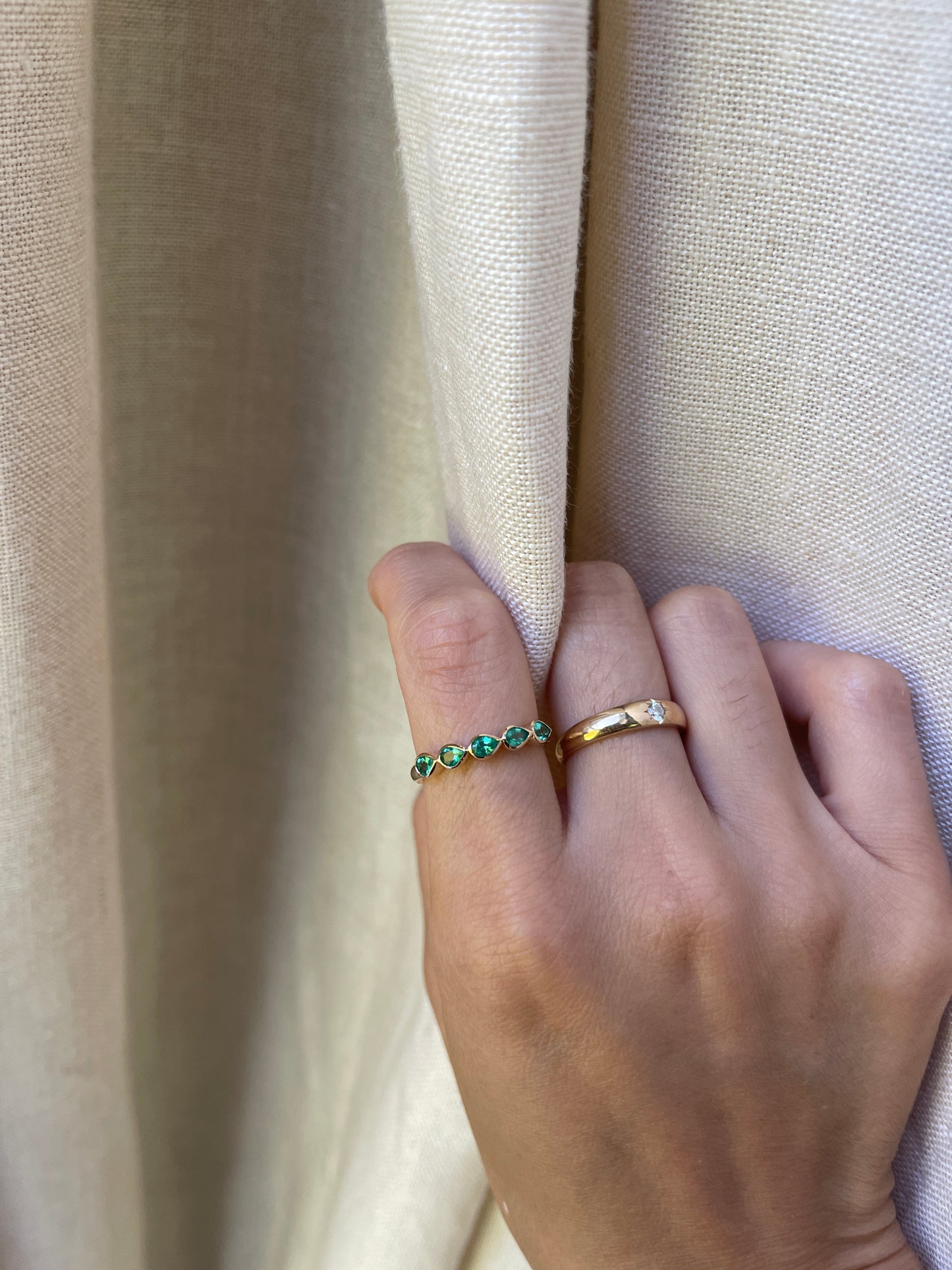 14K 0.5 CTW Emerald Pear Ring