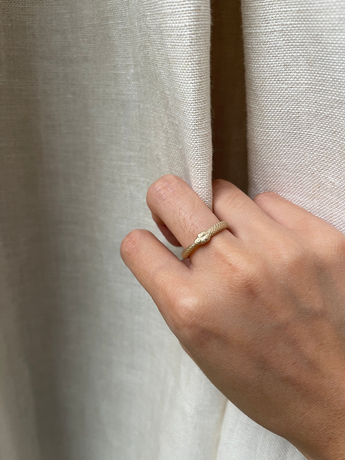 14k Serpent Ruby Ouroboros Ring